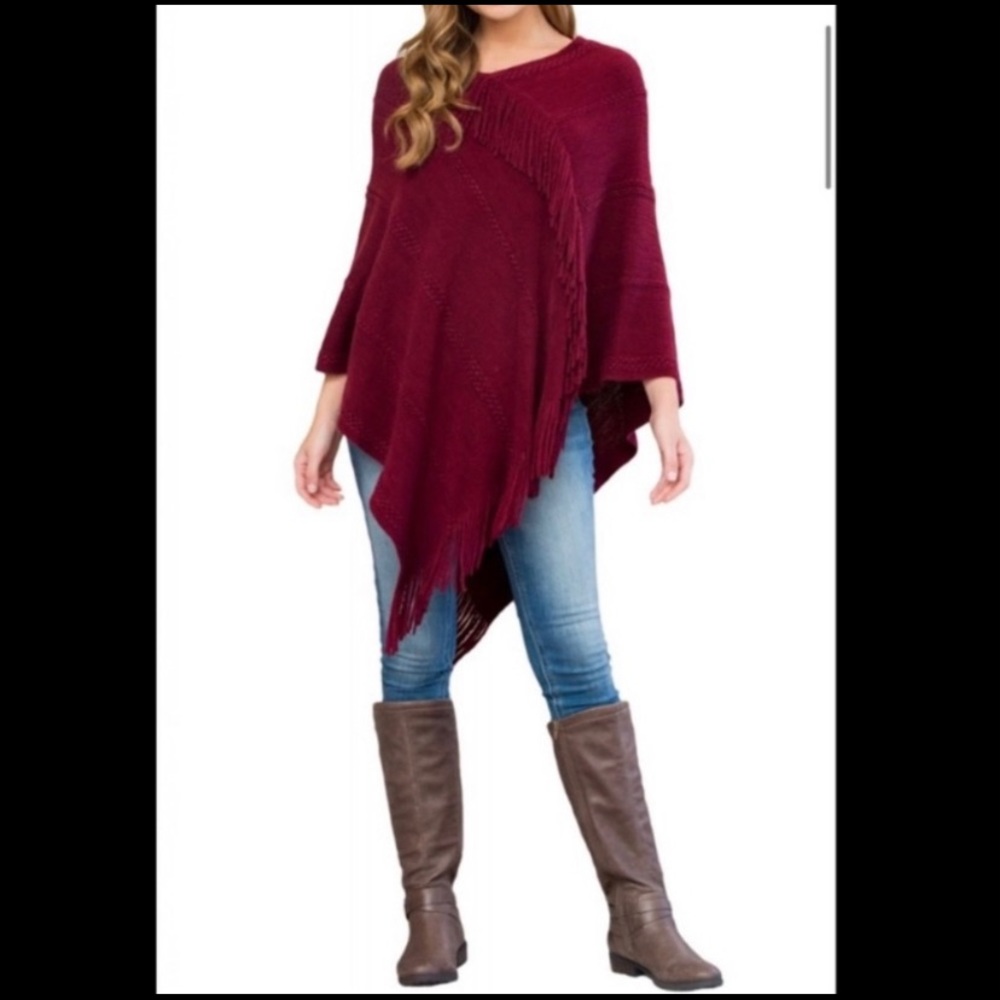 Super Soft Poncho Cascading Fringe - Picture 4 of 8